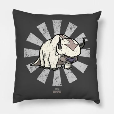 Appa Retro Japanese Avatar The Last Airbender Throw Pillow Official Avatar: The Last Airbender Merch