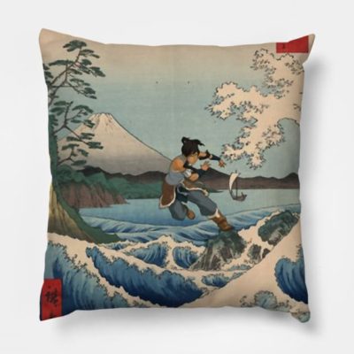 The Great Katara Off Kanagawa Throw Pillow Official Avatar: The Last Airbender Merch