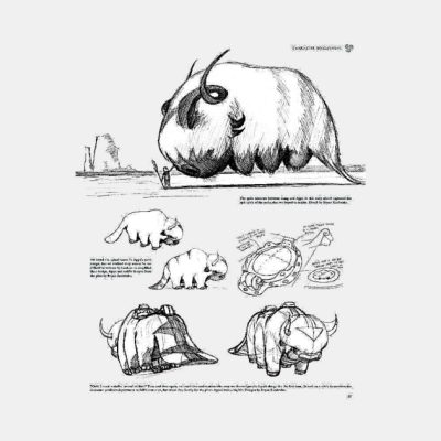 Avatar The Last Airbender Appa Sketch Design Anima Throw Pillow Official Avatar: The Last Airbender Merch