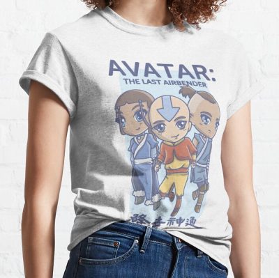 Avatar: The Last Airbender Cute Chibi Distressed Group Shot T-Shirt Official Avatar: The Last Airbender Merch