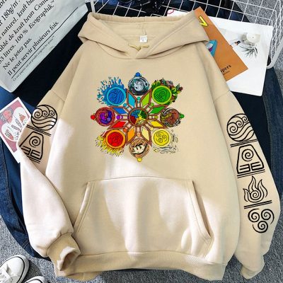 Anime Avatar The Last Airbender Logo Print Hoodies Manga Cartoon Water Earth Fire Air Autumn Winter - Avatar: The Last Airbender Store