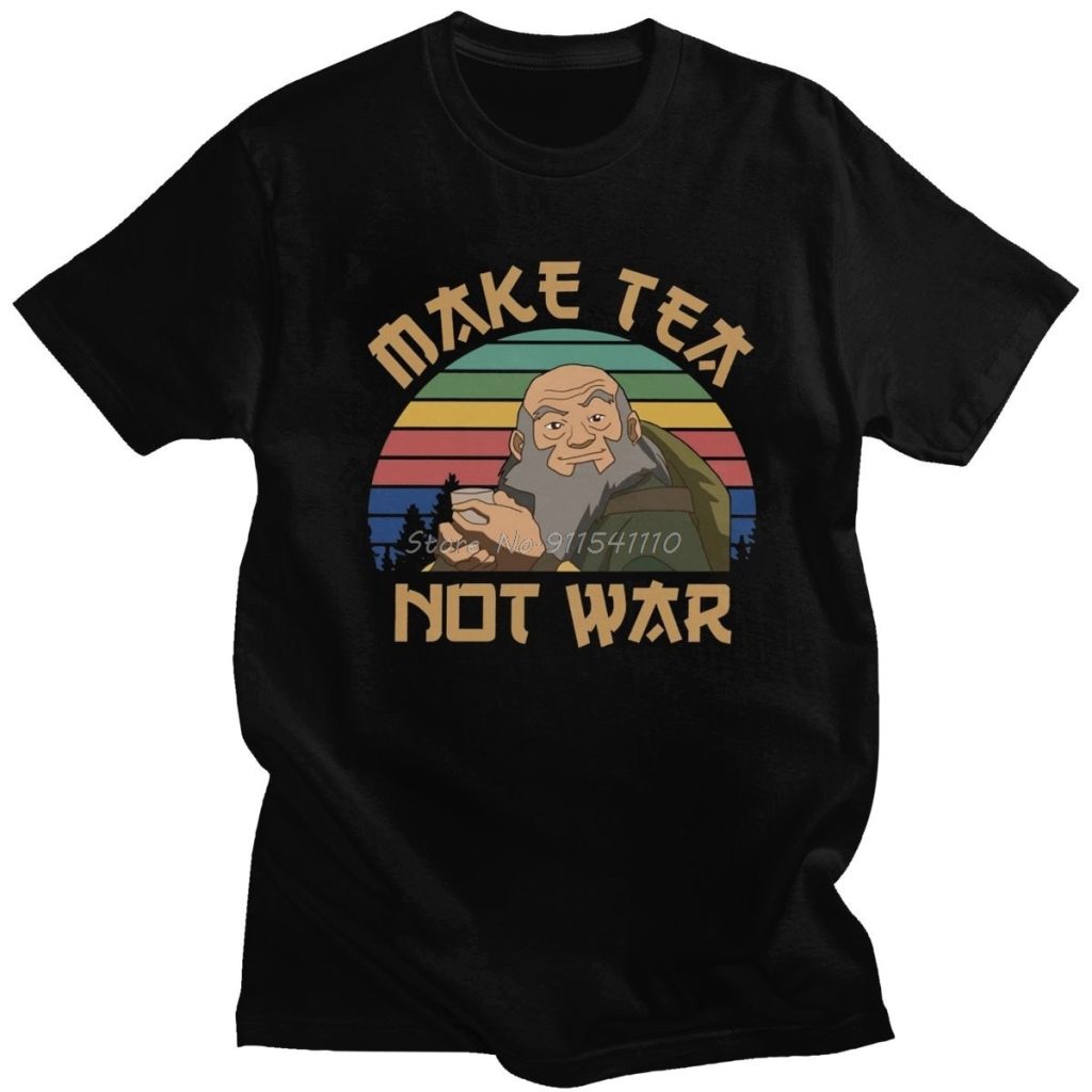 Funny Avatar The Last Airbender T Shirt Short Sleeved Cotton T shirt Iroh Make Tea Not - Avatar: The Last Airbender Store