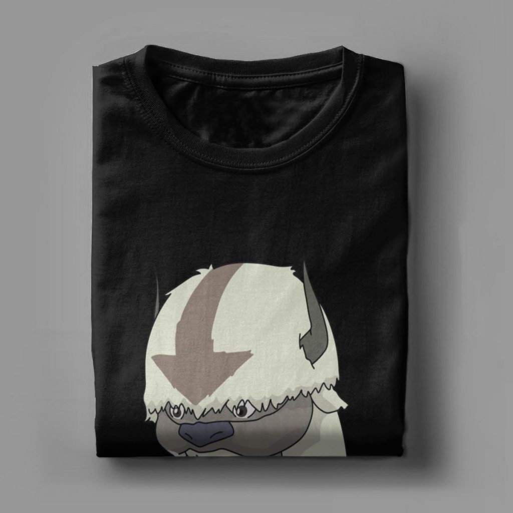 Men Appa Sip Sip Avatar The Last Airbender T Shirts Pure Cotton Clothing Vintage Short Sleeve 4 - Avatar: The Last Airbender Store