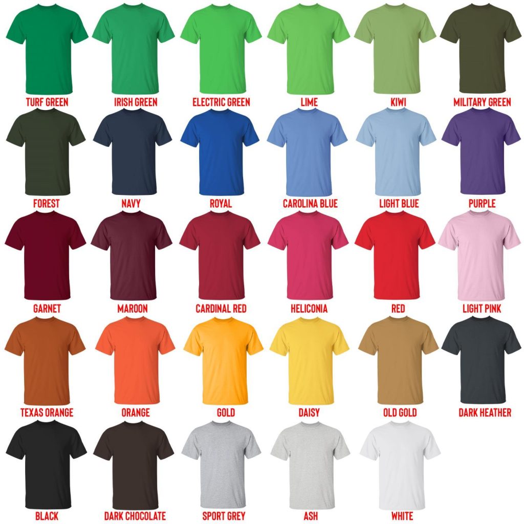 t shirt color chart - Avatar: The Last Airbender Store