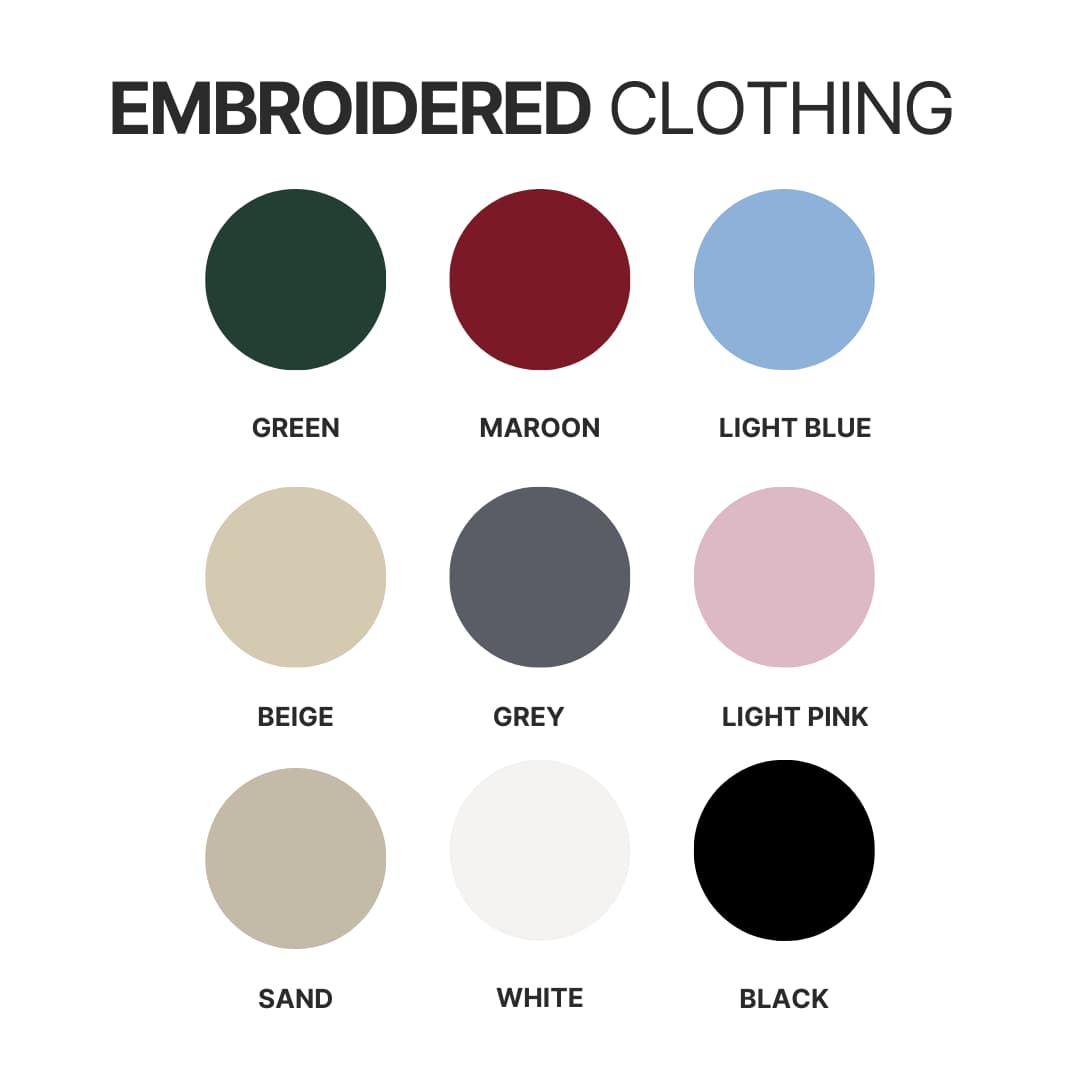 Embroidered clothing color chart - Avatar: The Last Airbender Store